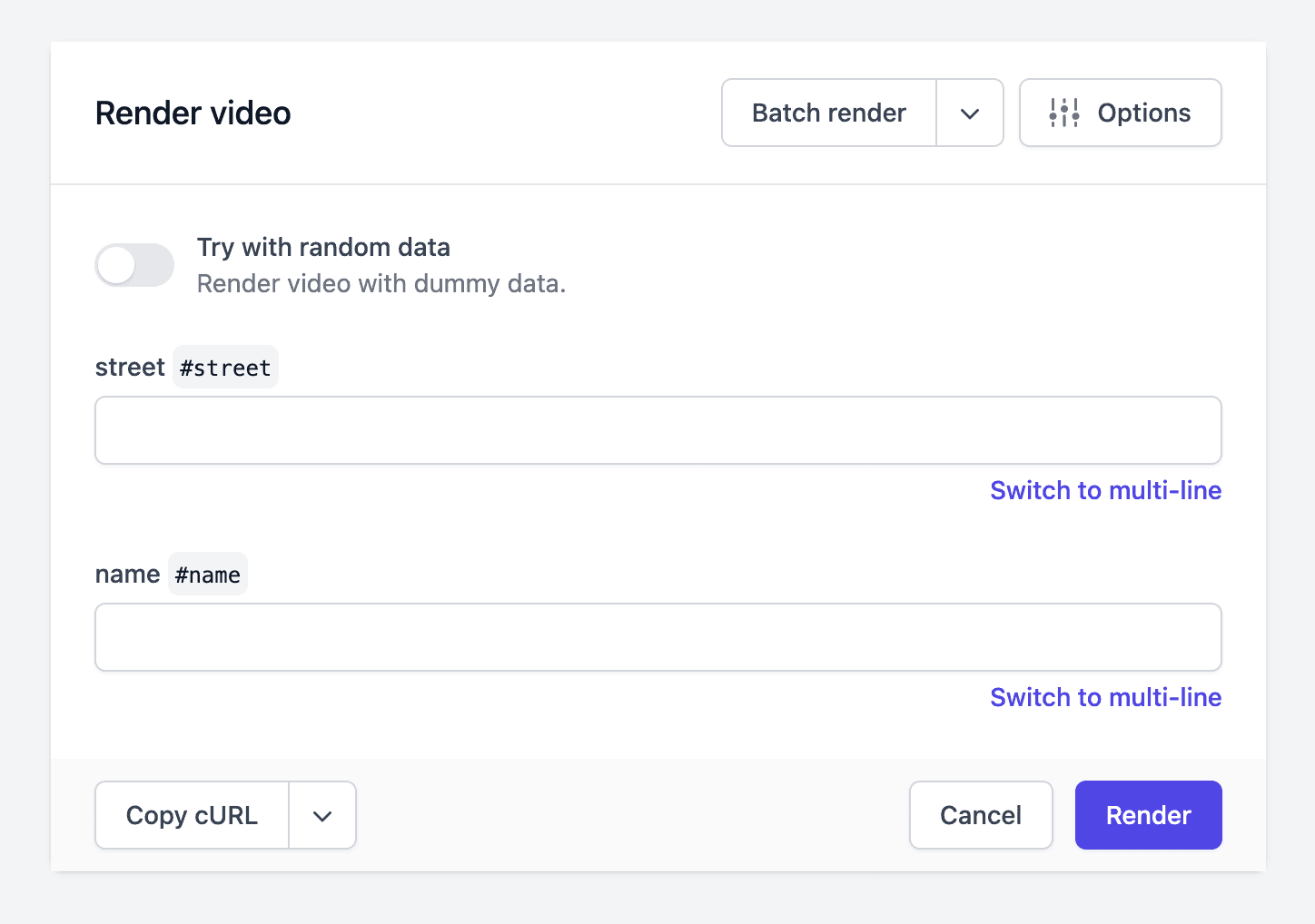 Dynamic example
