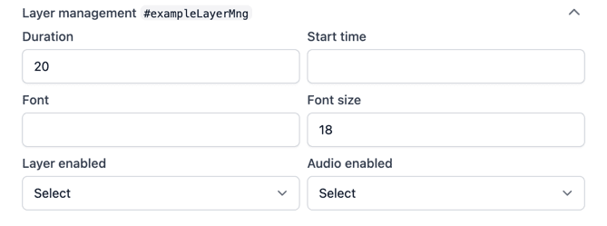 Layer management in render form with parameters