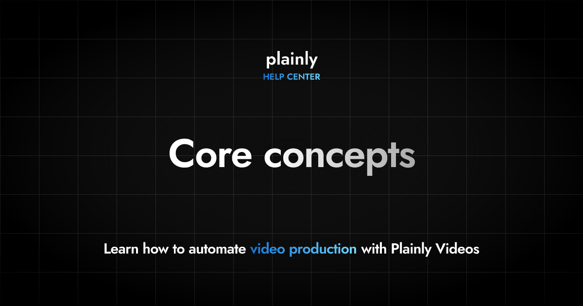 Core concepts | Plainly Videos Help Center